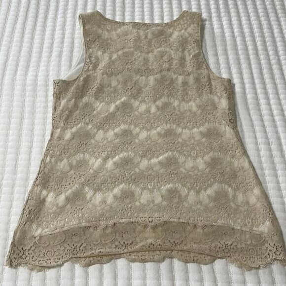 Banana Republic Cream Lace Lined Tank Top Size XS - Picture 3 of 5